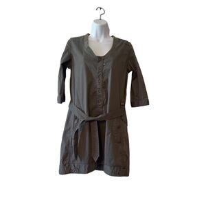 G-Star Utility Dress Olive Drab Button Front Medium Womens Outdoor dress